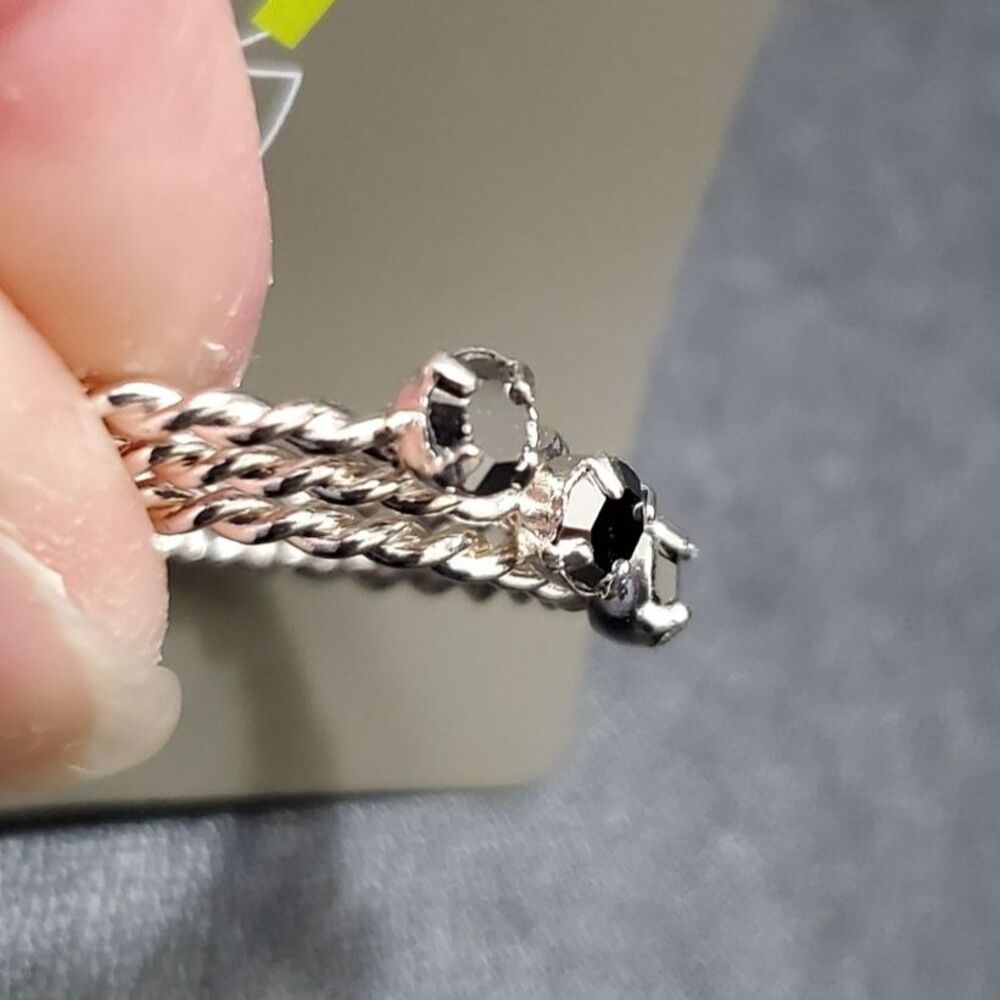 Silver tone stackable ring set Size 6.5 - Picture 4 of 8